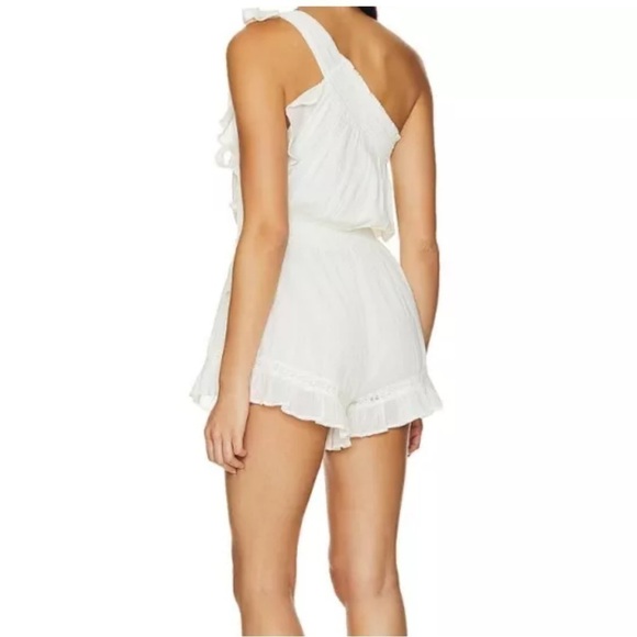 FREE PEOPLE Feelin' Fancy Romper Feminine Ethereal Ruffles Ivory Medium NWT - Picture 16 of 16